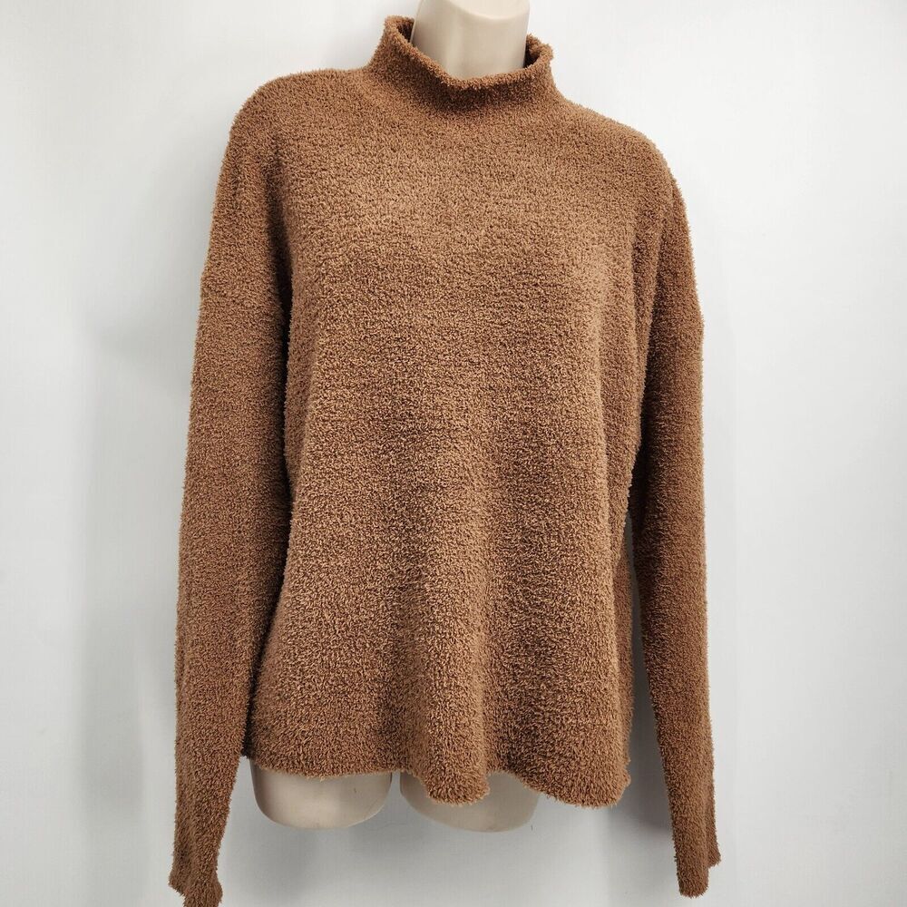 Natural Reflections Sweater Women's Large Teddy Bear Pullover Light Weight Brown
